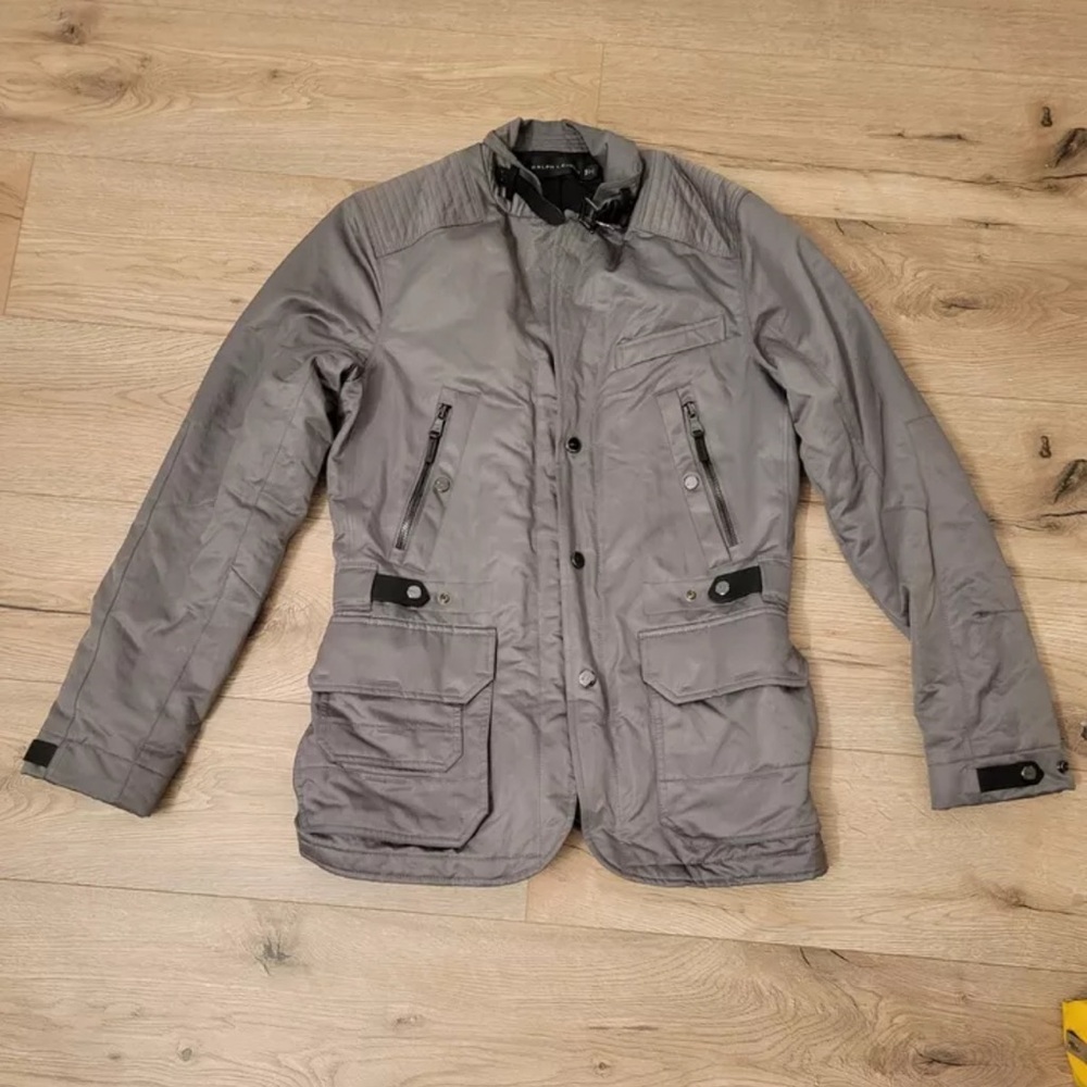 Ralph Lauren Black Label Size 38R Combat Jacket Silver Gray